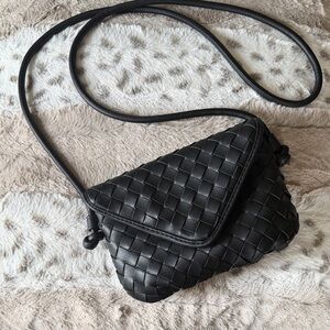 Black Woven Crossbody Bag